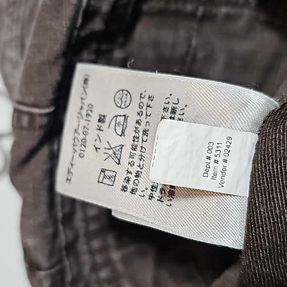 Eddie Bauer Shorts Cargo Ripstop Flat Front Relaxed Pockets Zipper Fly Brown 36 - Picture 9 of 13